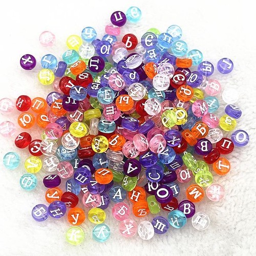 Alphabet Letter Beads - Round Bead Charms DIY Crafts Jewelry Making Charm 100Pcs - Picture 53 of 57