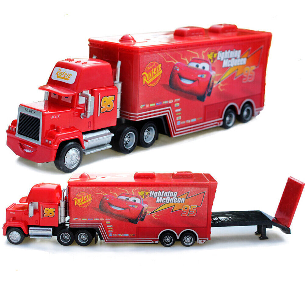 Disney Pixar Cars And Plane Lightning McQueen Mack Hauler Truck & Car Sheriff - Picture 223 of 304