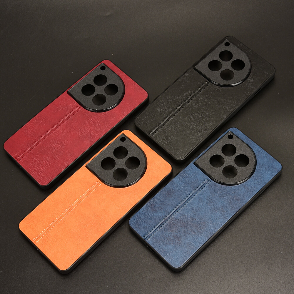 Luxury Hybrid PU Leather & Soft Rubber Case for OnePlus 12 - Retro Style