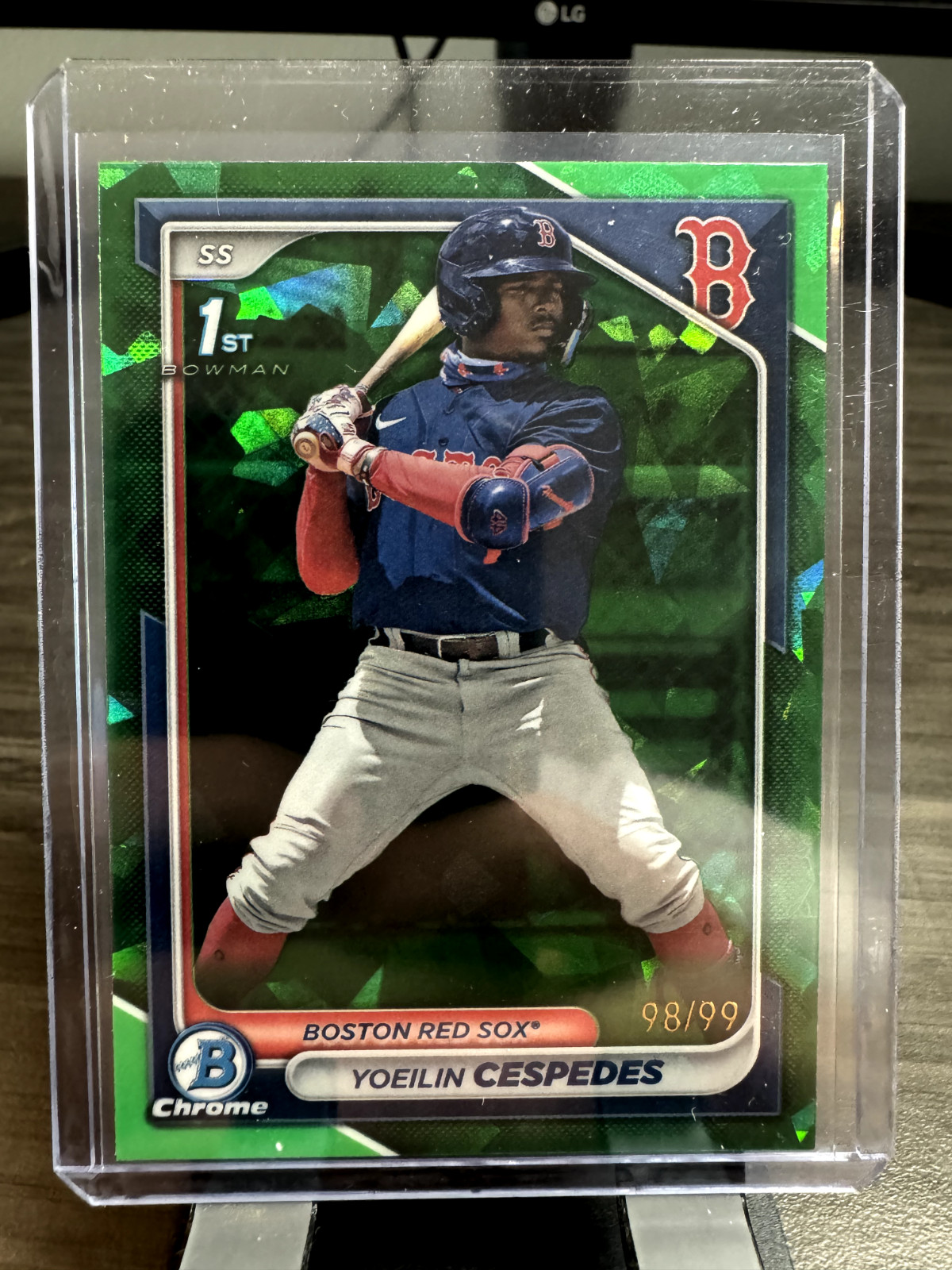Yoeilin Cespedes - 2024 Bowman Sapphire 1st  Green 98/99 #BCP-139 Red Sox