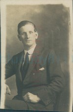 1918 Original photo Studio shot man JE Bonwell 2.7x1.7"