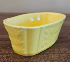Vintage Shawnee Pottery Planter Embossed Yellow 1940s Window Box Style