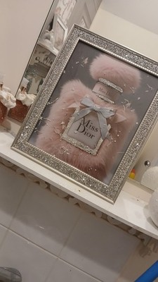 DISNEY PRINCESS CRUSHED PINK DIOR FLASCHE KRISTALLRAHMEN UND DRUCK ORNAMENT BLING