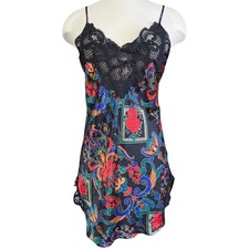 VTG Victoria Secret floral print chemise lingerie size medium gold label nighty