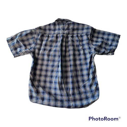 Tommy Hilfiger Boys Small Blue Plaid Short Sleeve Button Down Dress Shirt - Picture 10 of 11