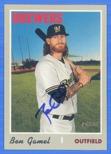 BEN GAMEL Signed/Autographed 2019 Topps Heritage Card #582 Brewers w/COA