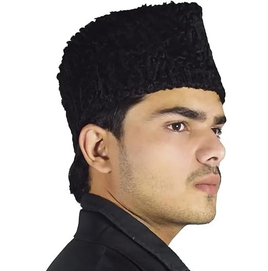 Karakul Hat Men's Jinnah Cap Sheepskin Hat Fur Cap Winter Headwear