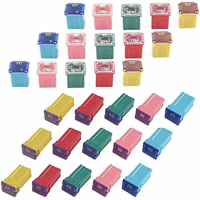 30 pc Automotive Low Tall/Standard Profile Box Shaped Fuse Kit for Ford Chevy/GM