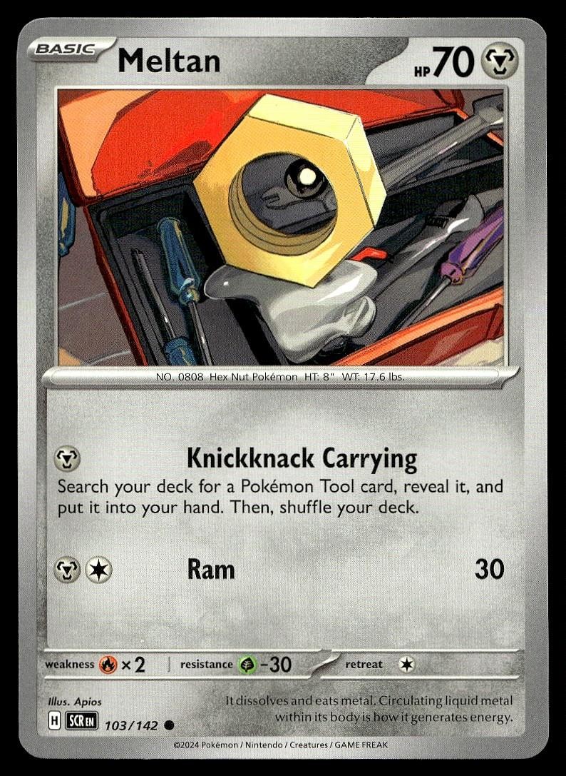 Meltan 103/142 Common Stellar Crown Pokemon Lightly Played