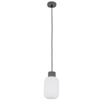 Pendelleuchte Grau Keramik Glas E27 Rund Ø14 Cm Esszimmer HäNgelampe Blendarm