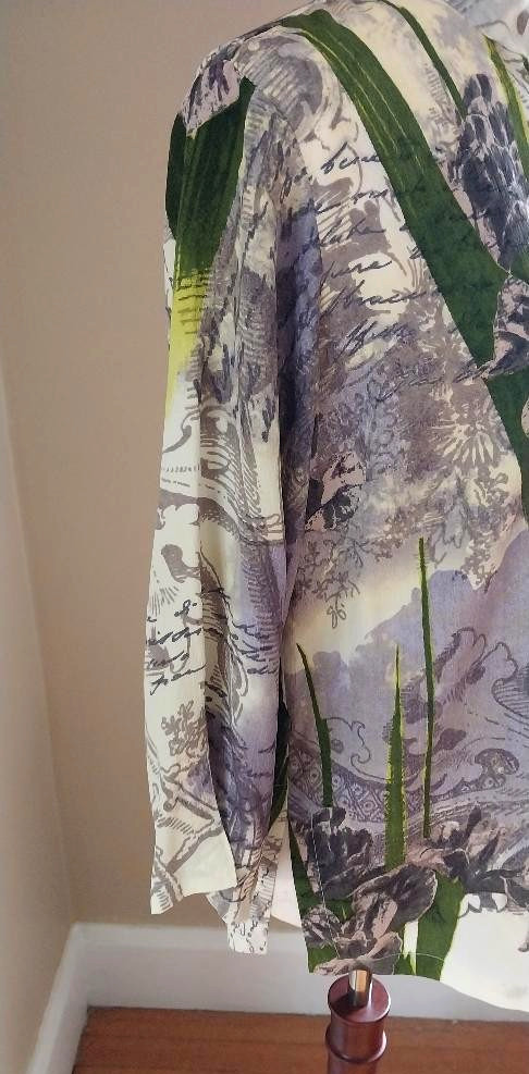 Citron Santa Monica 100% Silk Tunic Blouse EUC Size S Relaxed Fit