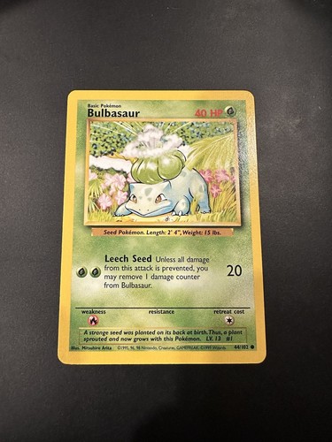 Bulbasaur - Base Set - 44/102 - Common - Pokemon Karte Unlimited Edition - NM - Bild 1 von 10