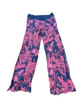 Lilly Pulitzer The Seaside Beach Pants Women XS Wide Leg Pull On Tropical Preppy