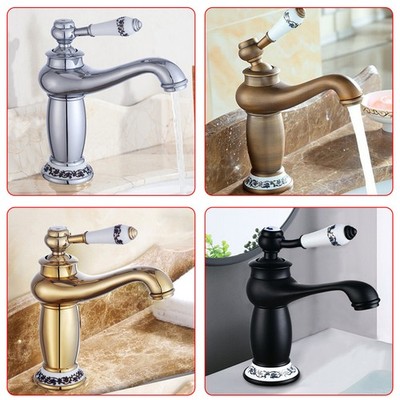 Retro Nostalgie Einhebel Wasserhahn Bad Armatur Waschbecken Mischbatterie Faucet