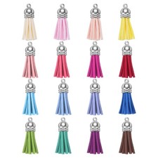 200 Pcs Keychain Tassels, Bulk Leather Tassels for Crafts, Multicolor