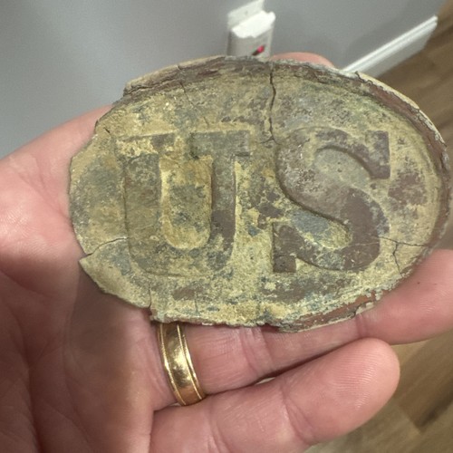 Complete Original Civil War Union Oval "US" Belt Buckle 