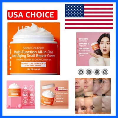 Luxury Snail Mucin Moisturizer 97.5% - Anti-Aging Cream for All Skin Types