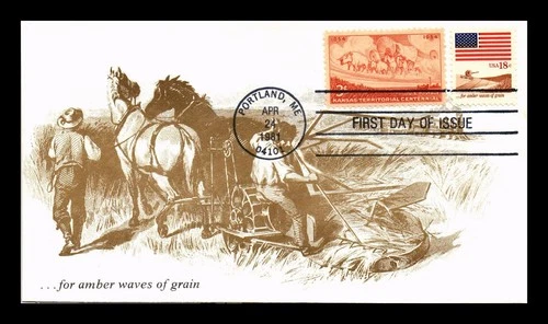 US COVER KMC VENTURE CACHET FIRST DAY OF ISSUE FOR AMBER WAVES OF GRAIN