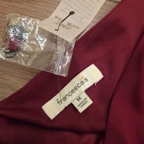 Damenbluse Francescas weinrot goldverziert Größe Medium - Bild 6 von 8