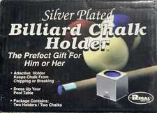 Regal Jewelry Co. Silver Plated Billiard Chalk Holder Set