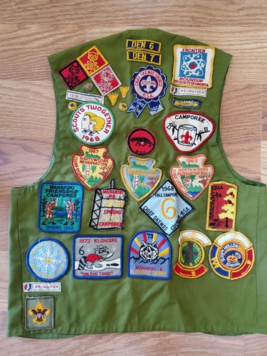 Vintage Boy Scouts Patch Vest 60's 70's w Patches and Pins - Picture 1 of 7