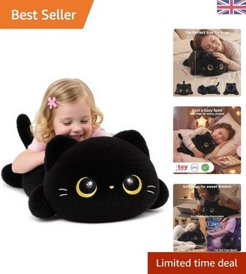 Entzückendes 20 Zoll Kawaii schwarze Katze Plüschkissen zum Kuscheln und Dekorieren