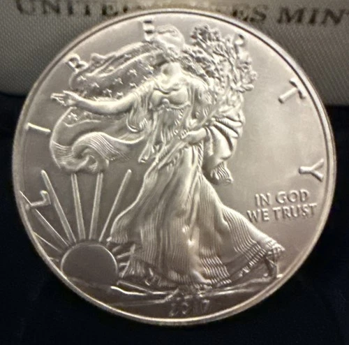 2017 American Eagle .999 1 Oz Silver Bullion Coin OGP -Purple Tone
