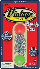 Vintage Metal Jacks Game Set/Two Bouncy Balls.(1 Pack) Mini Jax Toy.