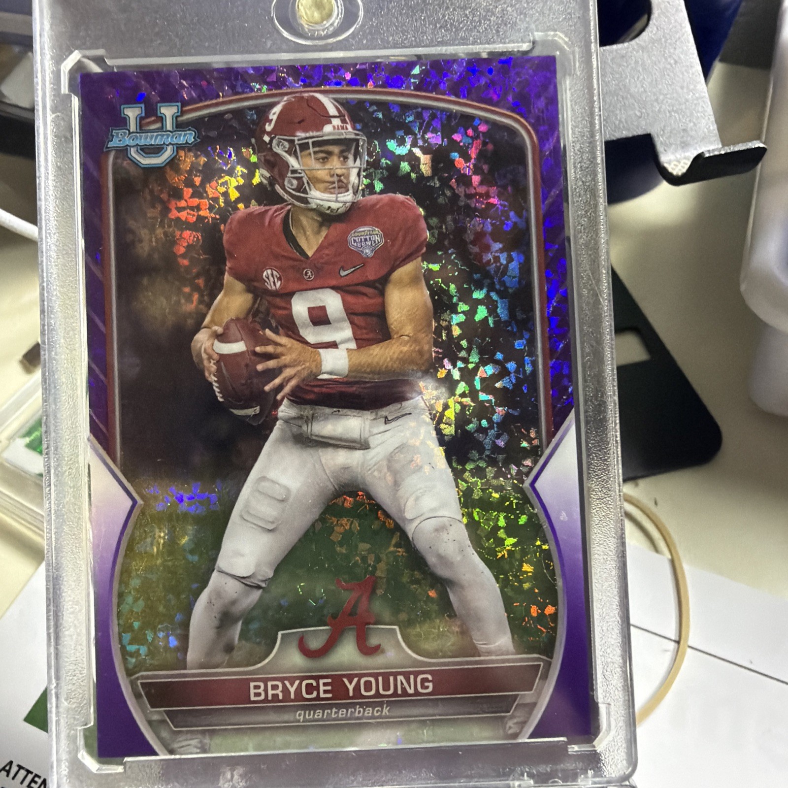 2022 Bowman U Chrome - Bryce Young #1 Purple Mini-Diamond Refractor 328/399 RC