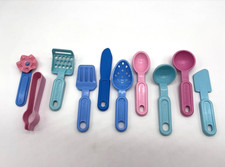 Vintage Fisher Price 1980s Serving Utensils Lot of 10 Spoons Spatula Baking