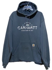 Vintage Carhartt Workwear Sweatshirt Men's (XL) Y2K Essential Hoodie 1889 Logo