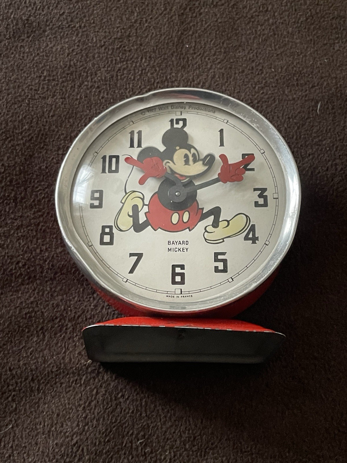 Vintage 1977 Bayard Mickey Mouse Alarm Clock – Made in France – Working