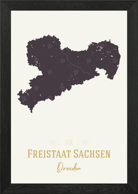 Freistaat Sachsen Germany Framed Wall Art Poster Canvas Print Picture