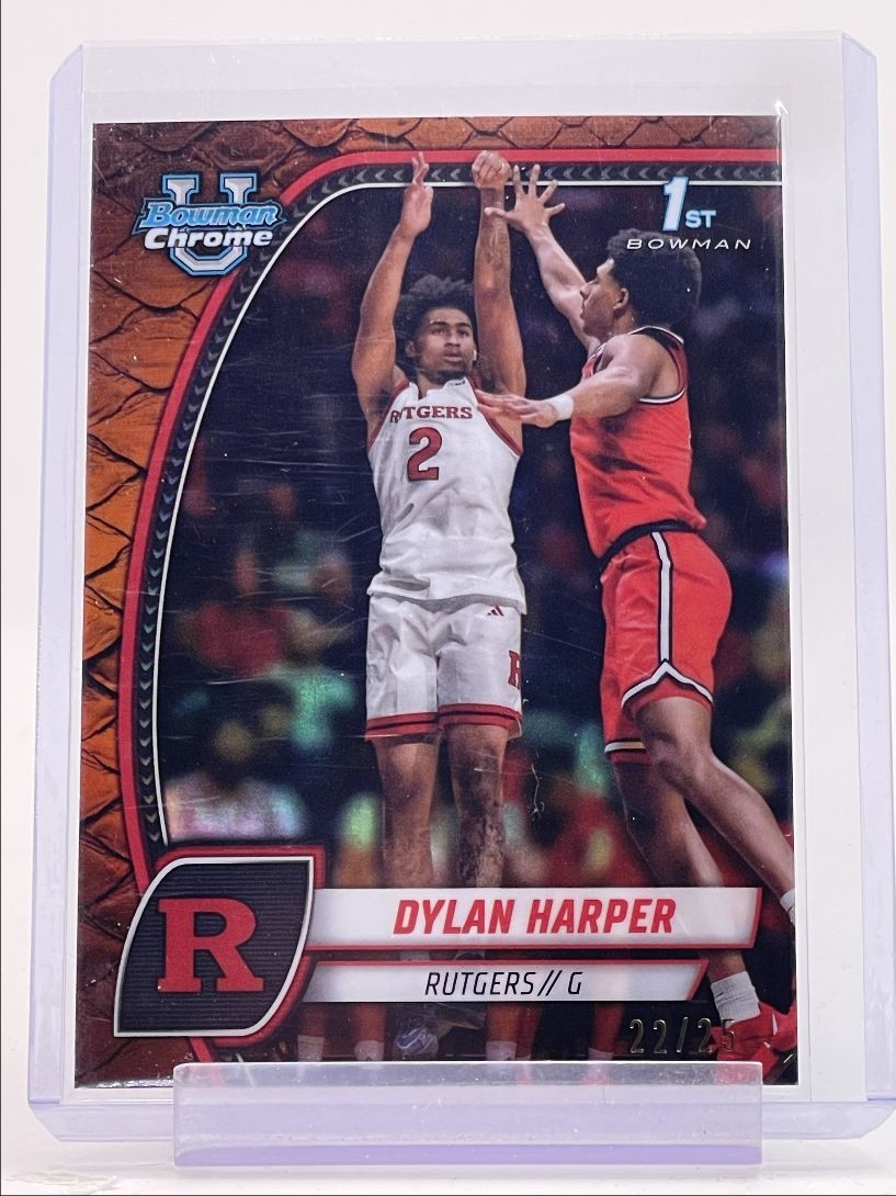 DYLAN HARPER 2024-25 BOWMAN CHROME UNIVERSITY 1ST ORANGE REPTILIAN /25 Q3278