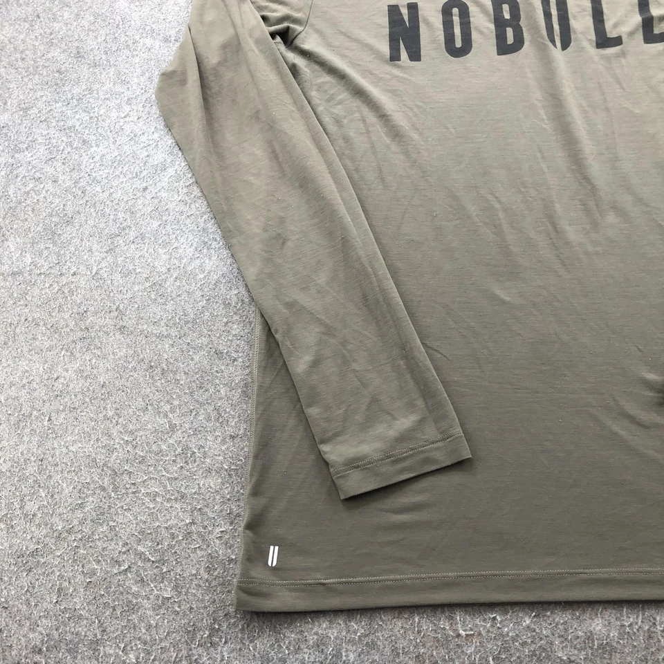 NOBULL Shirt Mens Medium Olive Green Classic Long Sleeve Performance Training - Image 2 of 4