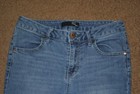 1822 Denim Women’s Size 6 Light Wash Flare Jeans Raw Hem Stretch Boho Y2K — photo 5