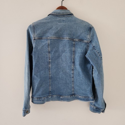 RM Williams Womens 8 Blue Denim Jacket Button Up Coat Cotton Blend Pockets - Picture 4 of 7