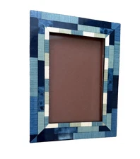 Natalini Mira Blue Wood Picture Frame Made In Italy- Holds 4X6  Photo