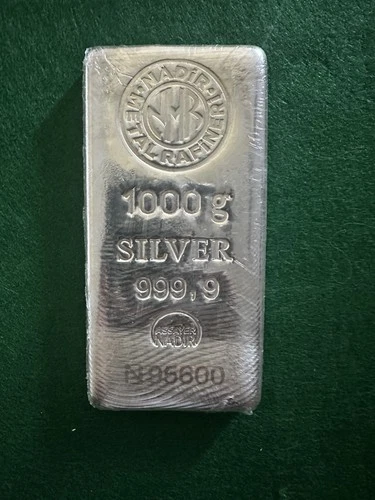 NADIR Fine .9999 1000gram ( 1 kilo) silver bar - With Certificate In Plastic