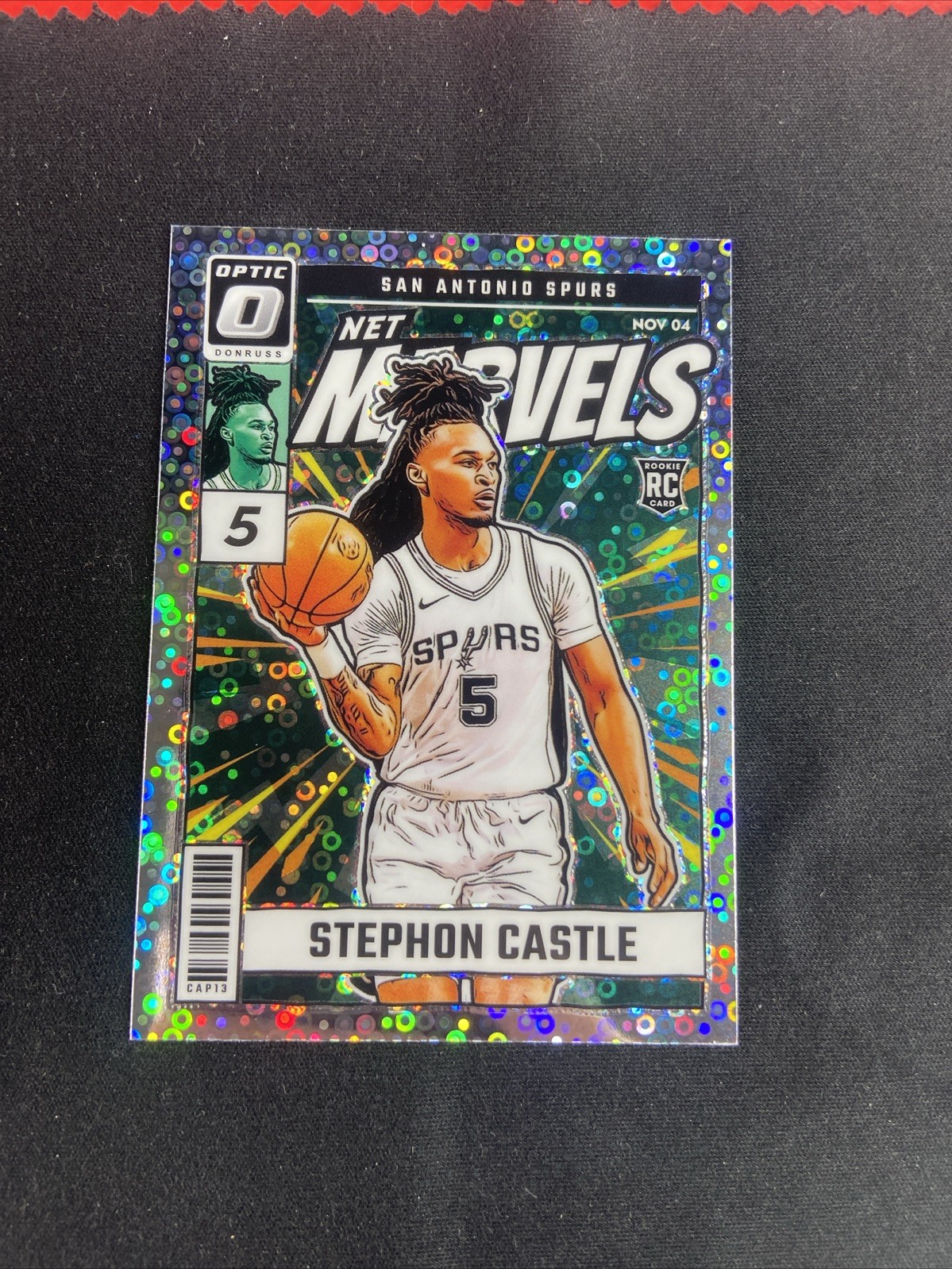 2024-25 Donruss Optic Fast Break Stephon Castle #12 Silver Disco Net Marvels RC