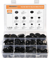 182pcs Auto Body Black Plastic Hole Plug Button and Flush Mount Sheet Metal P...