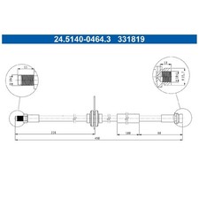 2x Bremsschlauch hinten für Ford Kuga 2 DM2 | 24083083