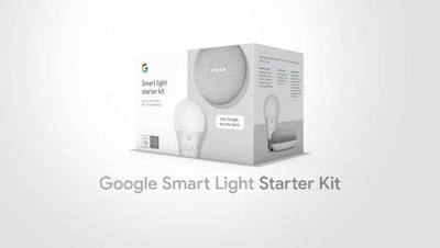 Google Smart Light Starter Kit w/ Google Mini GR Dimmable Smart Light Bulb