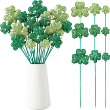 36 Pcs St. Patrick'S Day Decorations Shamrock Picks Glitter Foam St. Patrick'S D