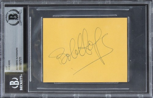 Bob Hope The Ghost Breakers Authentic Signed 3x4 Cut Signature BAS Slabbed