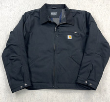 Carhartt Detroit Jacket Men XL Black Duck Relaxed Fit Blanket Lined Work Wear