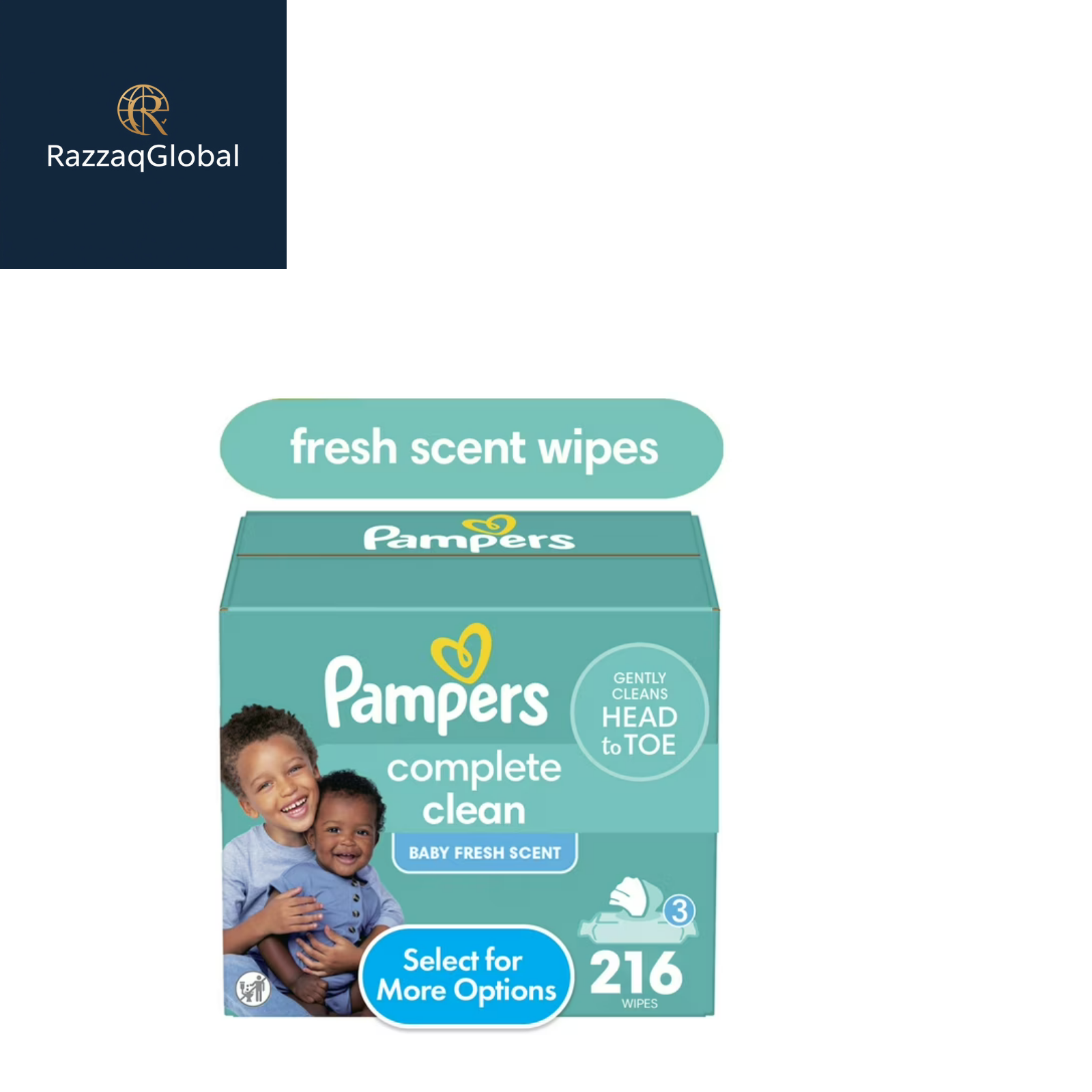Pampers Complete Clean Baby Fresh Baby Wipes 216 Count 3 Pack