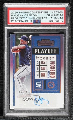 2020 Contenders Prospect Playoff Ticket 2/18 Vaughn Grissom PSA 10 Auto 5yd
