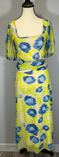 GANNI Crisscross Mesh Women's Size 4 US Strong Blue MIDI Dress NWT