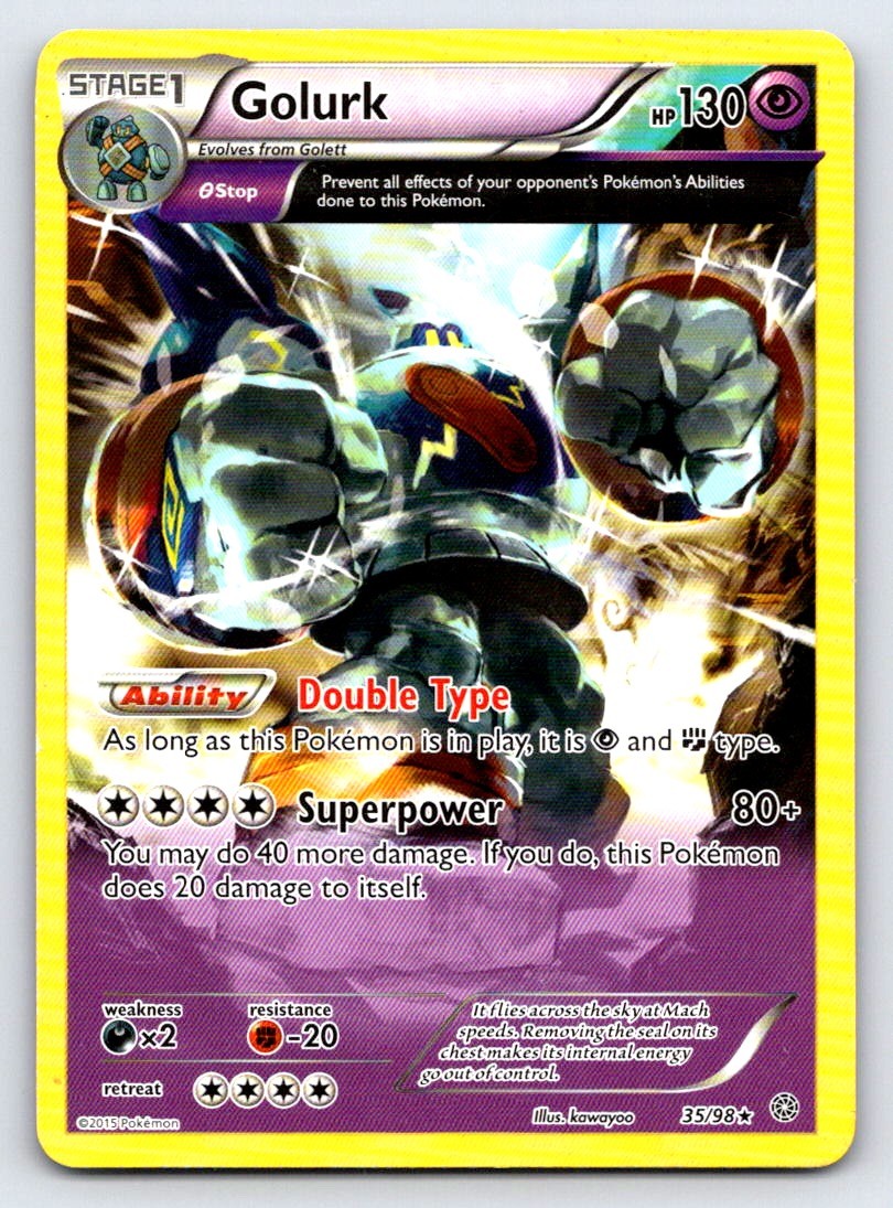 Golurk 35/98 Rare Ancient Origins Pokemon Lightly Played